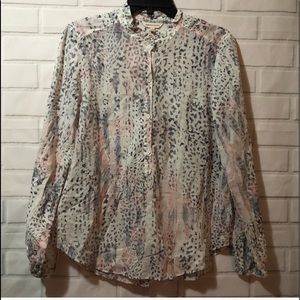 Rebecca Taylor animal print blouse